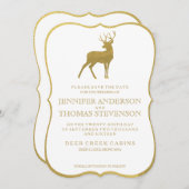 CHIC GOLD | RUSTISCHE DEER BEWAART DE DATUM SAVE THE DATE (Voorkant / Achterkant)