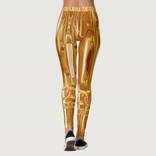 Chic Gold-schijven zijn legant voor haar eigen Leg Leggings (Achterkant)
