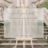 Chic Gold Script 12 Table Wedding Seating Frosted Acryl Bord