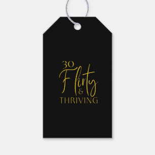 Chic Gold Script 30 Flirty Thriving Birthday Black Cadeaulabel