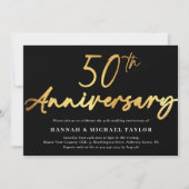 Chic Gold Script 50ste bruiloft Jubileum Kaart (Voorkant)