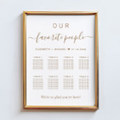 Chic Gold Script 8 Tafel Trouwstoel Grafiek Poster