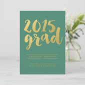 Chic Gold-script | Aankondiging Afstuderen 2015 (Staand voorkant)