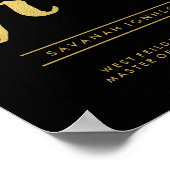 Chic Gold Script | Afstuderen Poster zwart 2015 (Hoek)