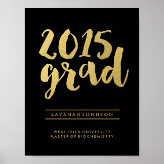 Chic Gold Script | Afstuderen Poster zwart 2015