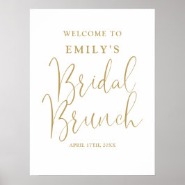 Chic Gold Script Bruids Brunch Welkomstbord Poster