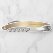 Chic Gold Script Calligraphy Shiny Gold Wedding Kurkentrekker (Achterkant)