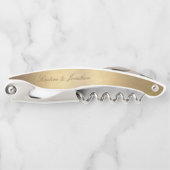 Chic Gold Script Calligraphy Shiny Gold Wedding Kurkentrekker (Voorkant)