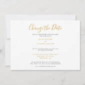 Chic Gold Script Datum wijziging uitgesteld Save The Date (Achterkant)