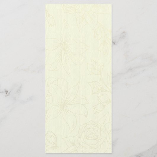 Chic Gold Script Elegant Floral Lijst Wedding Menu (Achterkant)