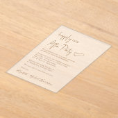 Chic Gold Script Frosted bruiloft receptie Acryl Uitnodigingen (Laagn)