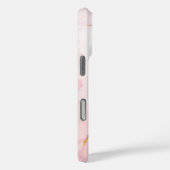 Chic Gold Script Monogram op roze marmer Case-Mate iPhone Case (Achterkant / Rechts)
