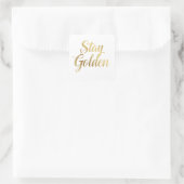 Chic Gold Script Motivational Message Vierkante Sticker (Tas)
