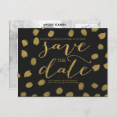 Chic Gold Script Save the Date Briefkaart (Voorkant / Achterkant)