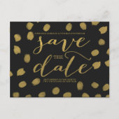 Chic Gold Script Save the Date Briefkaart (Voorkant)