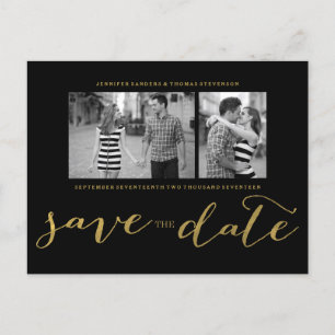 Chic Gold Script Save the Date Briefkaart