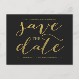 Chic Gold Script Save the Date Briefkaart