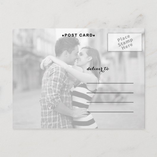 Chic Gold Script Save the Date Briefkaart (Achterkant)