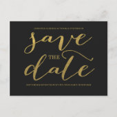 Chic Gold Script Save the Date Briefkaart (Voorkant)