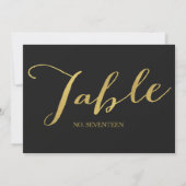 Chic Gold Script Table Number Kaarten (Achterkant)