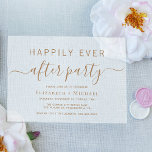 Chic Gold Script Trouwen Na Feest Frosted Acryl Uitnodigingen<br><div class="desc">Chique matte acryluitnodiging voor uw huwelijksreceptie of afterparty met "Happily Ever After Party" geschreven in een mix van eenvoudige gouden typografie en een elegant gouden script met moerassen.</div>