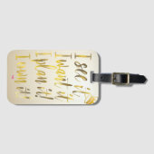 Chic Gold Script Typography Motivational Text  Bagagelabel (Voorkant (horizontaal))