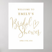 Chic Gold Script Vrijgezellenfeest Welkomstbord Poster (Voorkant)