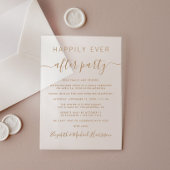 Chic Gold Script Wedding Receptie Frosted Acryl Uitnodigingen