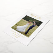 Chic Gold Script Weduwfoto Hartelijk dank Folie Feestdagenkaart (Gedraaid)