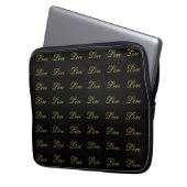 Chic Gold Script Witte Liefde Huwelijk Calligrafie Laptop Sleeve (Voorkant Links)