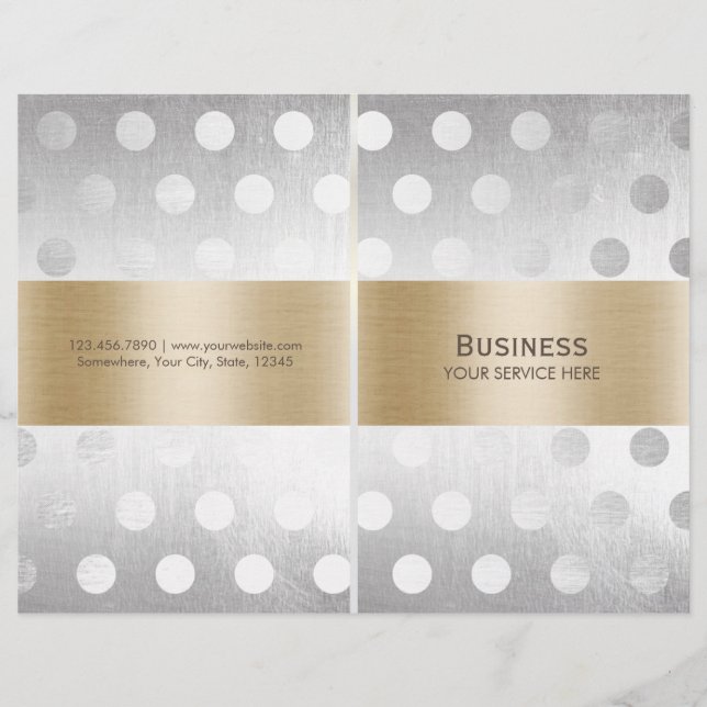 Chic Gold & Silver Beauty Hair Salon Spa BiFold (Voorkant)