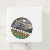 Chic Gold Silver Folie & Blauwgroen Zebra Print Bedankjes Labels (In situ)