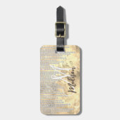 Chic Gold Silver Rhinestone druipt monogram Bagagelabel (Voorkant verticaal)
