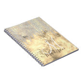 Chic Gold Silver Rhinestone druipt monogram Notitieboek (Rechterzijde)