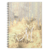 Chic Gold Silver Rhinestone druipt monogram Notitieboek (Voorkant)