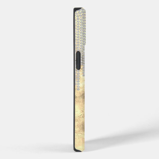 Chic Gold Silver Rhinestone druist monogram Hoesje (Achterkant / Rechts)