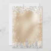 Chic Gold Silver snowflake winter Christmas party Kaart (Achterkant)
