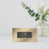 Chic Gold Snake Dark Brown met Monogram en foto Visitekaartje (Staand voorkant)