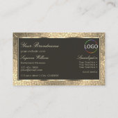 Chic Gold Snake Dark Brown met Monogram en Logo Visitekaartje (Achterkant)
