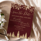 Chic Gold sneeuw met rode kerst met uitzondering v Save The Date