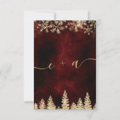 Chic Gold sneeuw met rode kerstwinter rsvp (Achterkant)