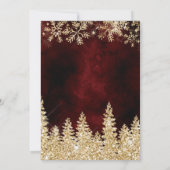 Chic Gold sneeuwdenroze kerstwinterbruiloft Kaart (Achterkant)