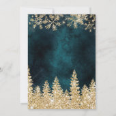 Chic Gold sneeuwngroen kerstwinterfeest Kaart (Achterkant)