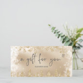 Chic gold snow pine logo gift certificate (Staand voorkant)