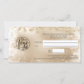 Chic gold snow pine logo gift certificate (Achterkant)