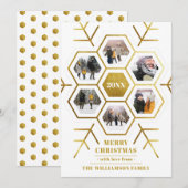 Chic Gold Snowflake Afbeelding Lijst kerstfoto Feestdagenkaart (Voorkant / Achterkant)