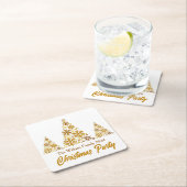 Chic Gold Snowflakes Kerstfeest gepersonaliseerd Kartonnen Onderzetters (Insitu)