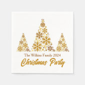 Chic Gold Snowflakes Kerstfeest gepersonaliseerd Servet (Voorkant)