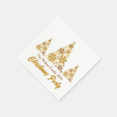 Chic Gold Snowflakes Kerstfeest gepersonaliseerd Servet (Hoek)