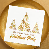 Chic Gold Snowflakes Kerstfeest gepersonaliseerd Servet